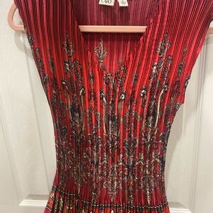 Red and Black Patterned Dress